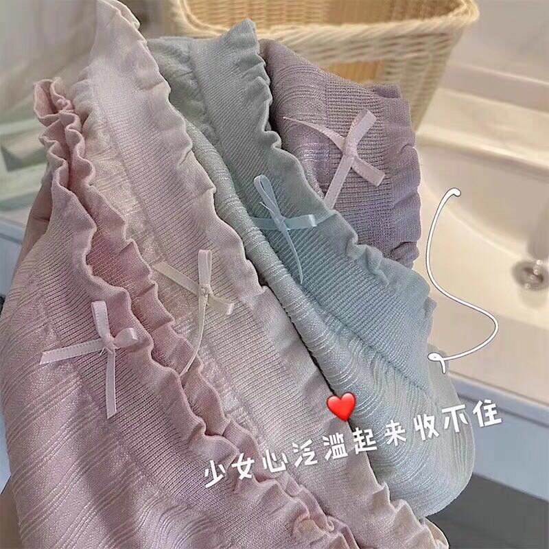 Isanti Root Underwear Female Pure Cotton Antibacterial Girl Small Fresh Day Simple Student Briefs Wooden Ear Edge Bottom Pants Box Set details Picture