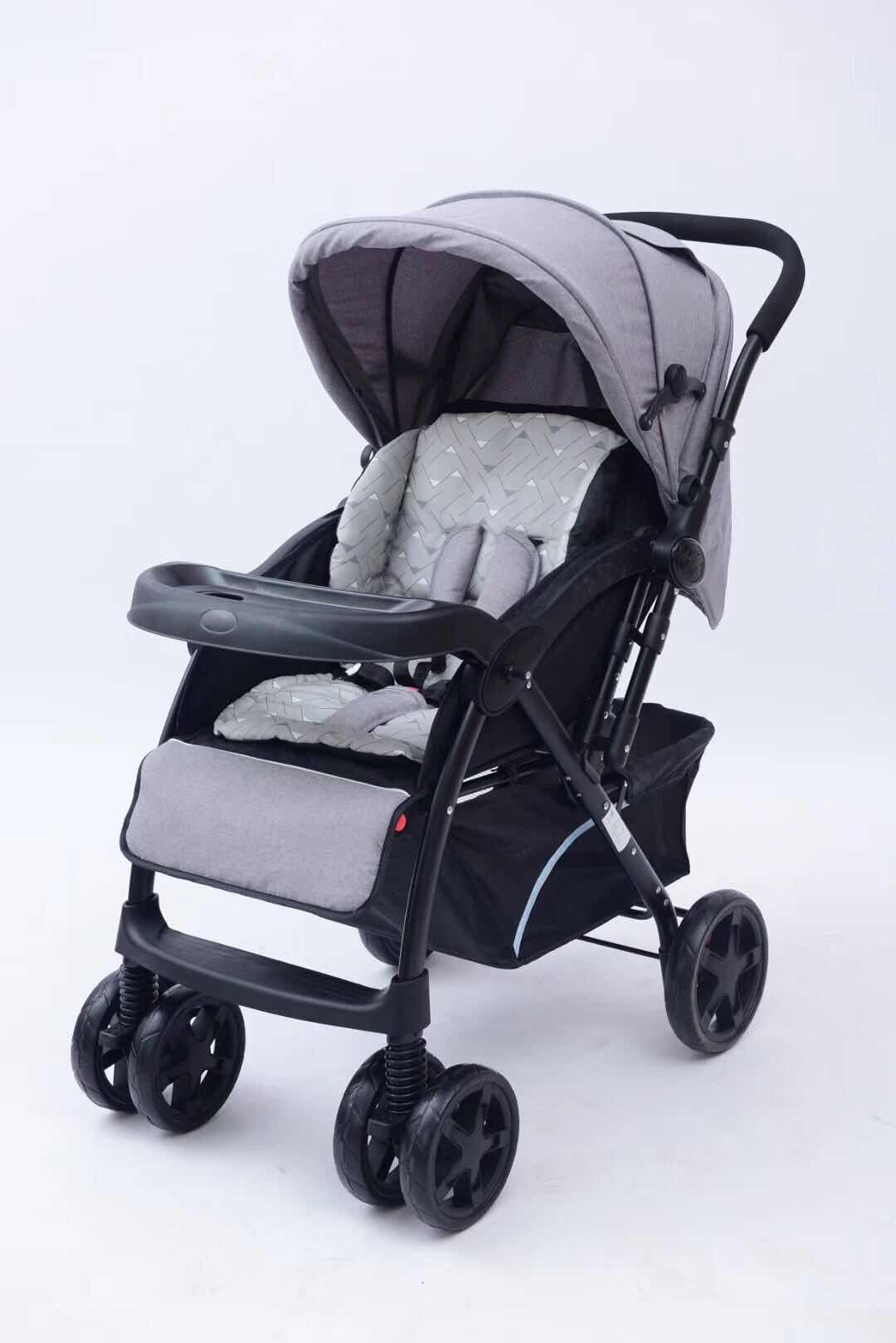 Stroller Reversing Handle Full Awning Lengthened And Widened Body Removable Tray Armrests With Front And Rear Shock Absorbers Specification drawing