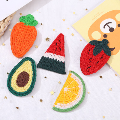 The latest Korean-style knitted fruit hairpin for girls and babies, fruit braided fringe by the sea, BB clip Specification image
