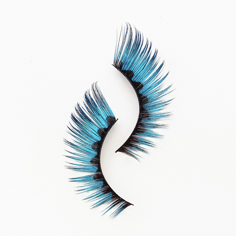 Color False Eyelashes Stage Makeup Drama Exaggerated False Eyelashes Slender Long Curling Eye Tail Plus Long Style Specification drawing