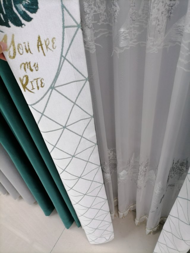 High-precision, high-light-blocking curtain fabric for simple style living room customization, heat insulation and sunshade for rental bedroom details Picture