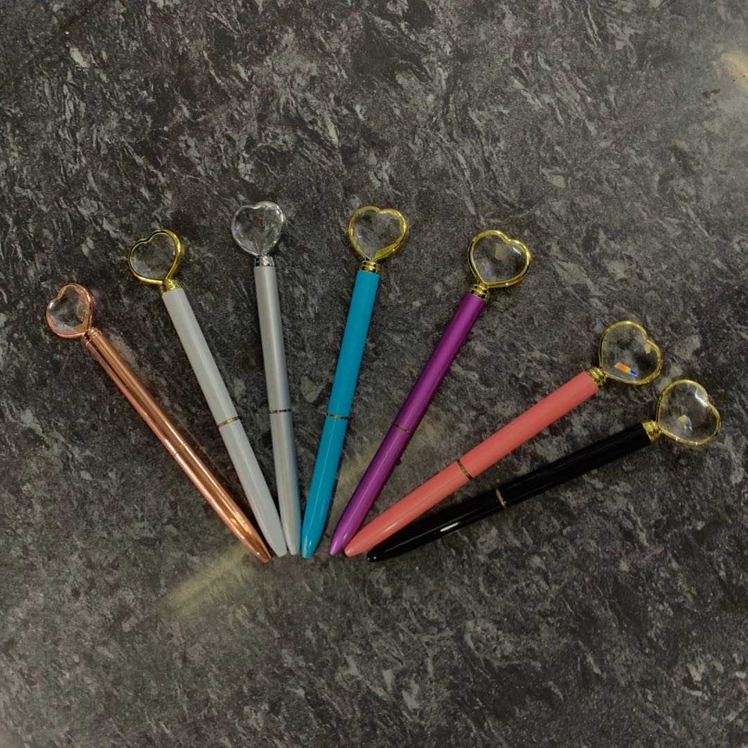 创意水晶笔爱心笔婚礼伴手礼心形水晶笔刻字定制商务礼品