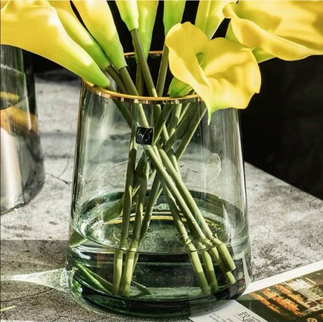Ins-style Nordic minimalist hand-painted large-mouth glass vases, creative indoor flower arrangement ornaments, factory direct sales and wholesale
