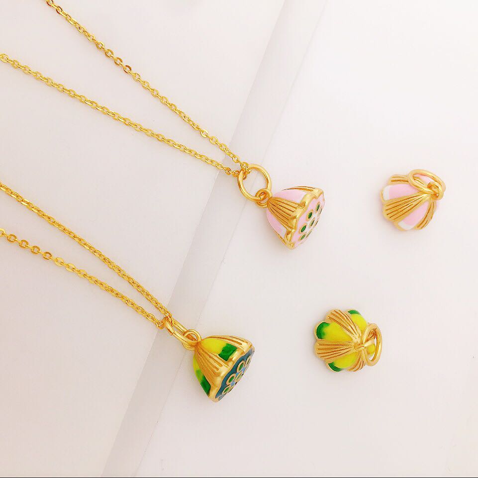 Retro trend: gold drop oil lotus pendant pendant pendant pendant bracelet necklace anklet transport necklace