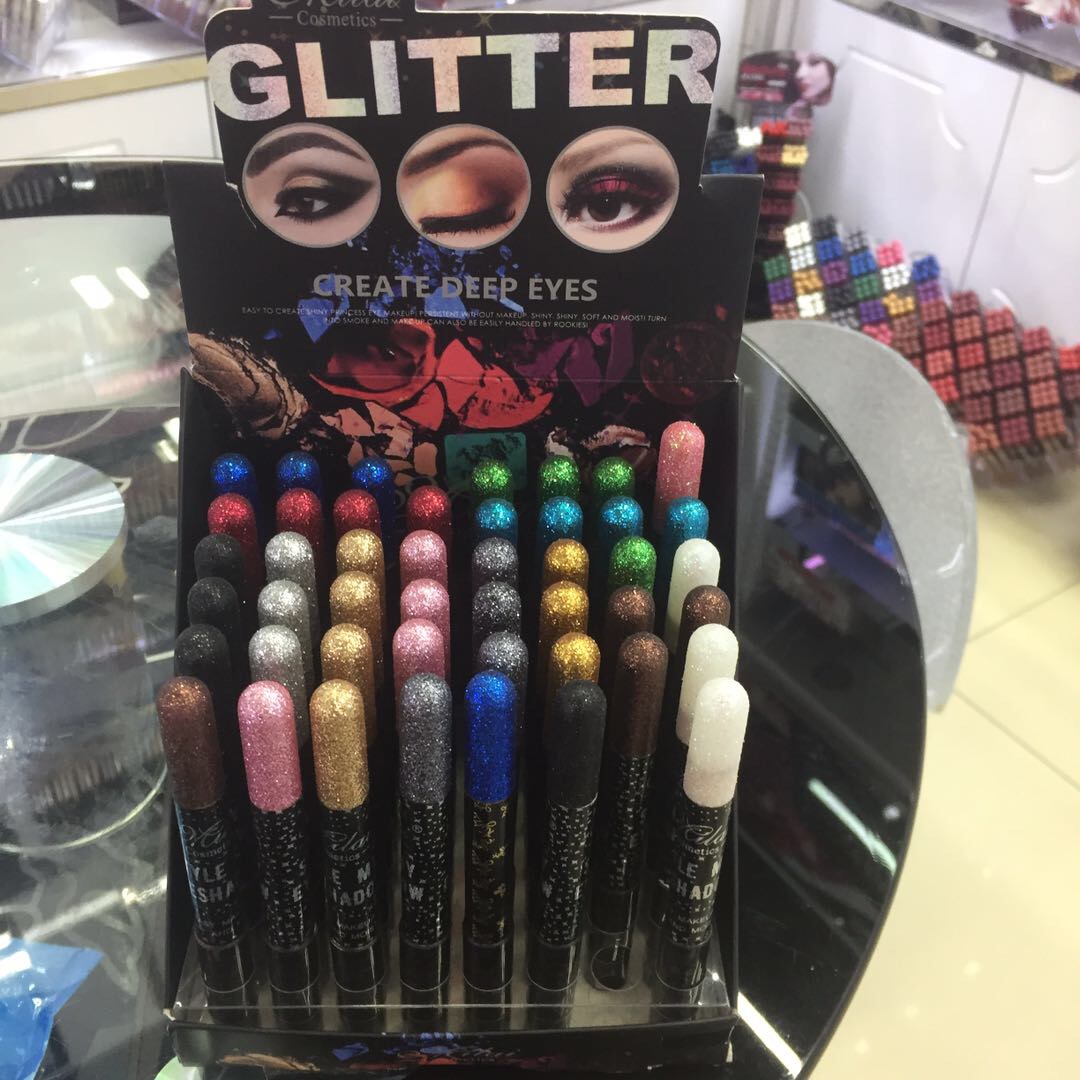 18 Color Glitter Eyeshadow Pen Display Box Lasting Makeup