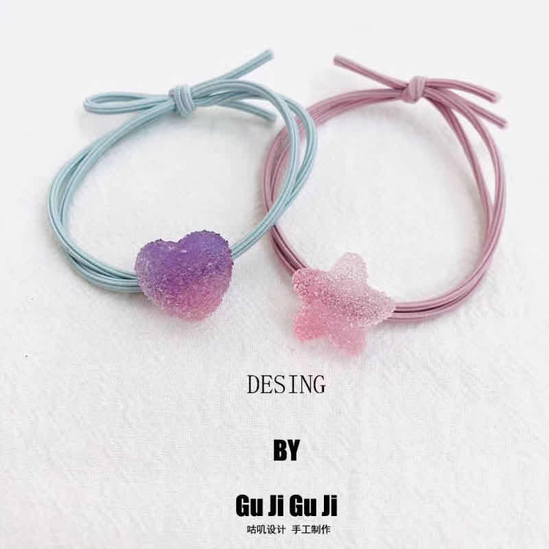 Japanese and South Korean Internet celebrities, student hair ties, gummy candies, small rubber bands, hair ties, female hair accessories, boyfriend small leather cases, hair bands, and headwear details Picture