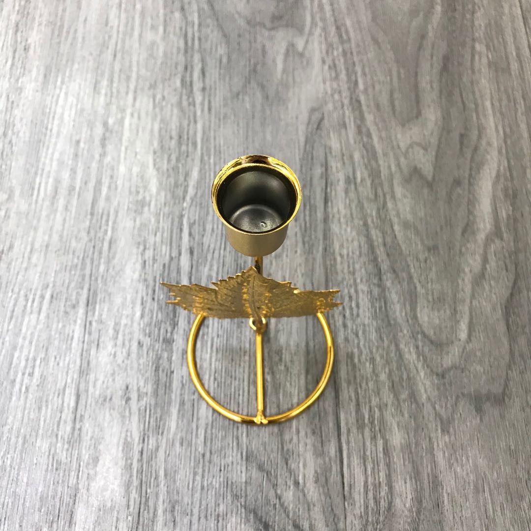 北欧风格铁艺烛台金色蜡烛架欧式蜡烛台浪漫烛光晚餐红酒摆件产品图