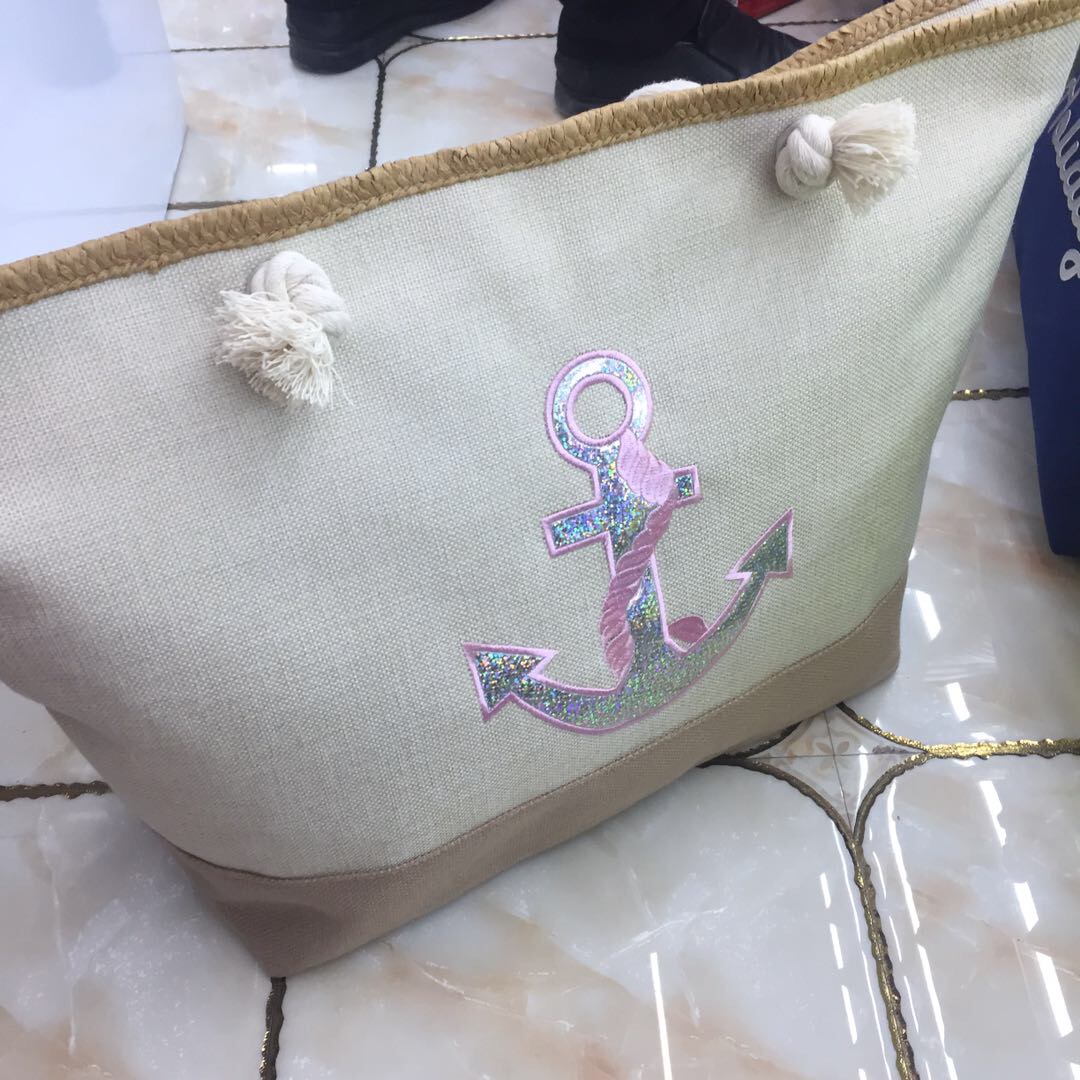 棉纱印花单肩手提女包