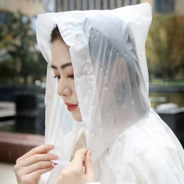 Disposable portable mountaineering and hiking travel transparent outdoor thickened raincoat for both men and women