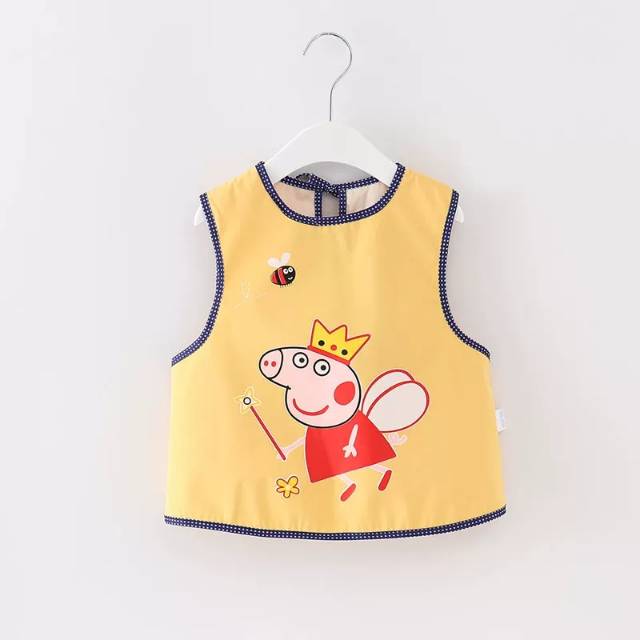 宝宝罩衣夏季薄款吃饭围兜儿童反穿衣无袖婴儿围裙防水背心式饭兜产品图