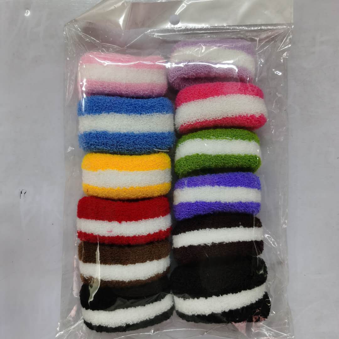 Korean-style, fashionable and versatile girl hair bands, towel bands, striped leather bands details Picture