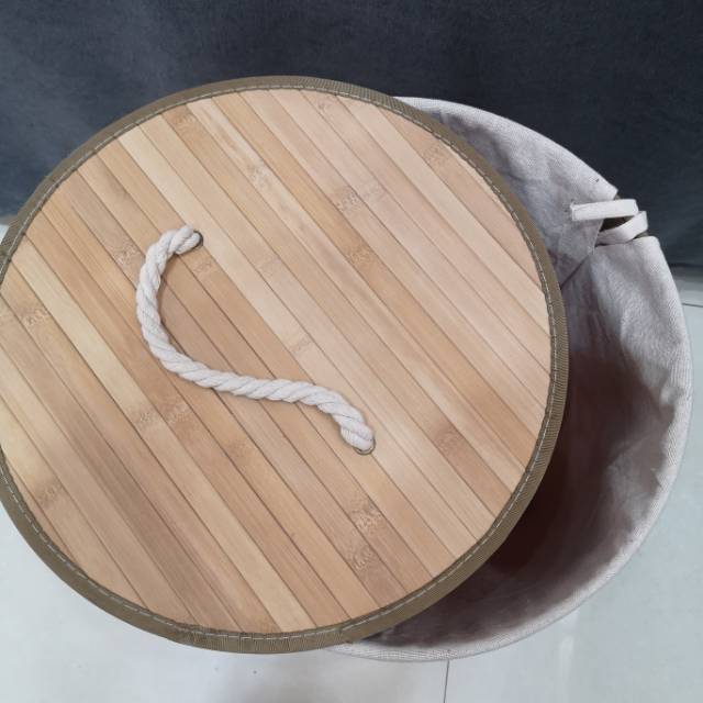 Hot Goods Bamboo Storage Bucket, Dirty Clothes Basket Storage Box Round Storage Bucket Series details Picture