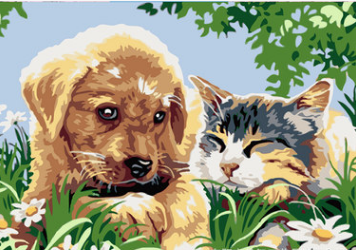 Customized DIY handcrafted digital oil painting decorative paintings, world-famous paintings, animal and dog coloring wall paintings for wholesale trade details Picture