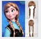 Frozen深棕色挑染白色安娜长发 带辫子cosplay动漫假发产品图