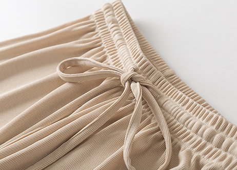 Wechat Business Explosion Pleated Ice Silk Chiffon Wide Leg Pants High Waist Hanging Loose Casual Nine-Minute Pants Specification drawing