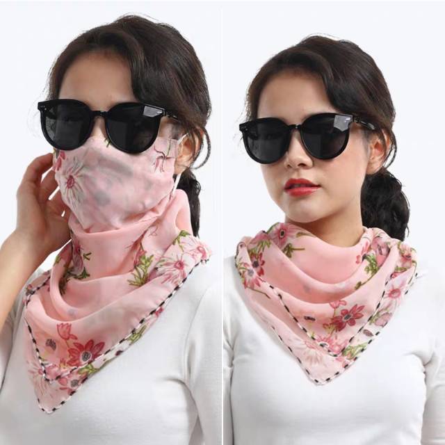 韩版时尚网纱面罩多种图案夏日防晒袖套日韩清凉时尚面纱三角巾产品图