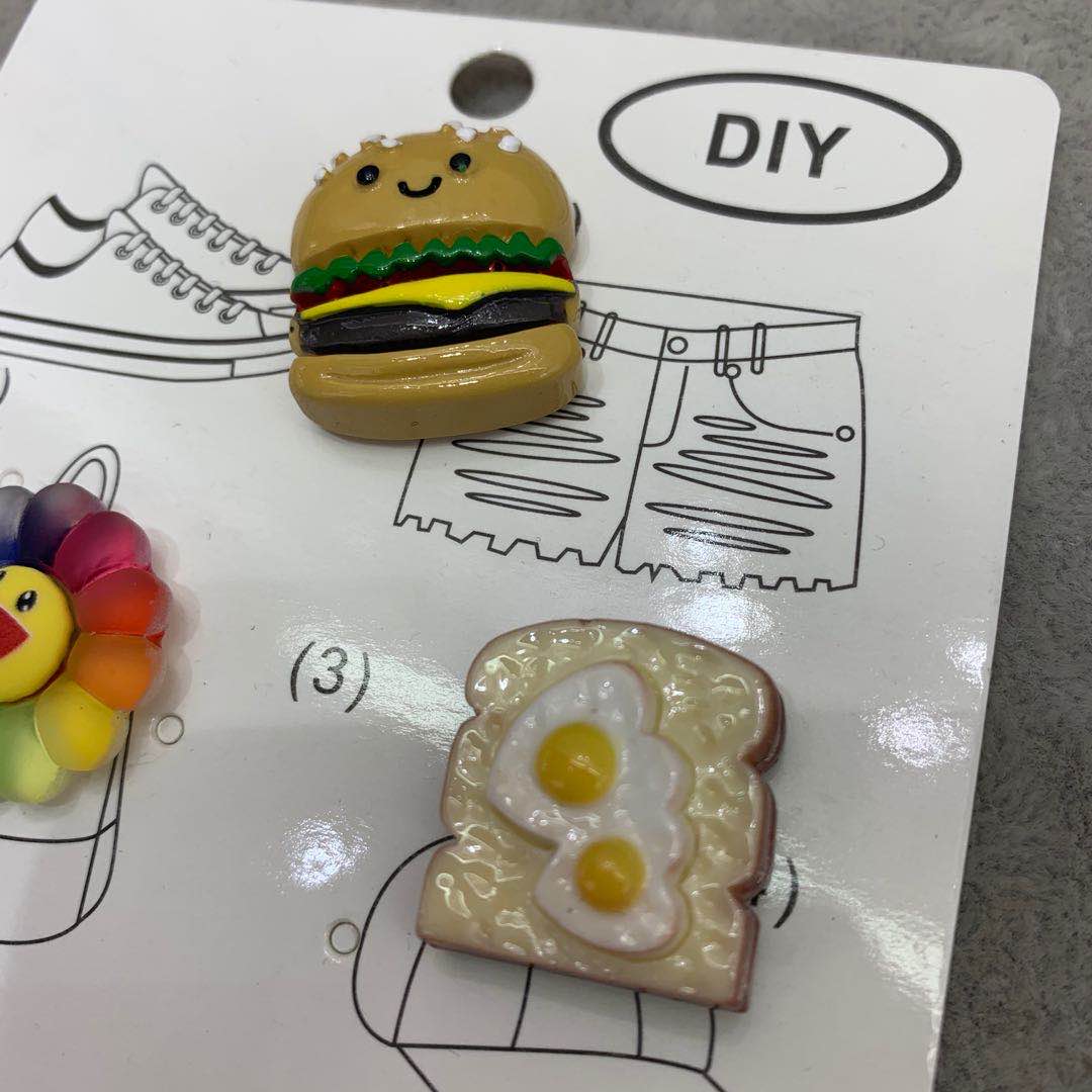 Burger Hairpin Cute Kids Little Girl Bright Acrylic Head Buckle Specification drawing