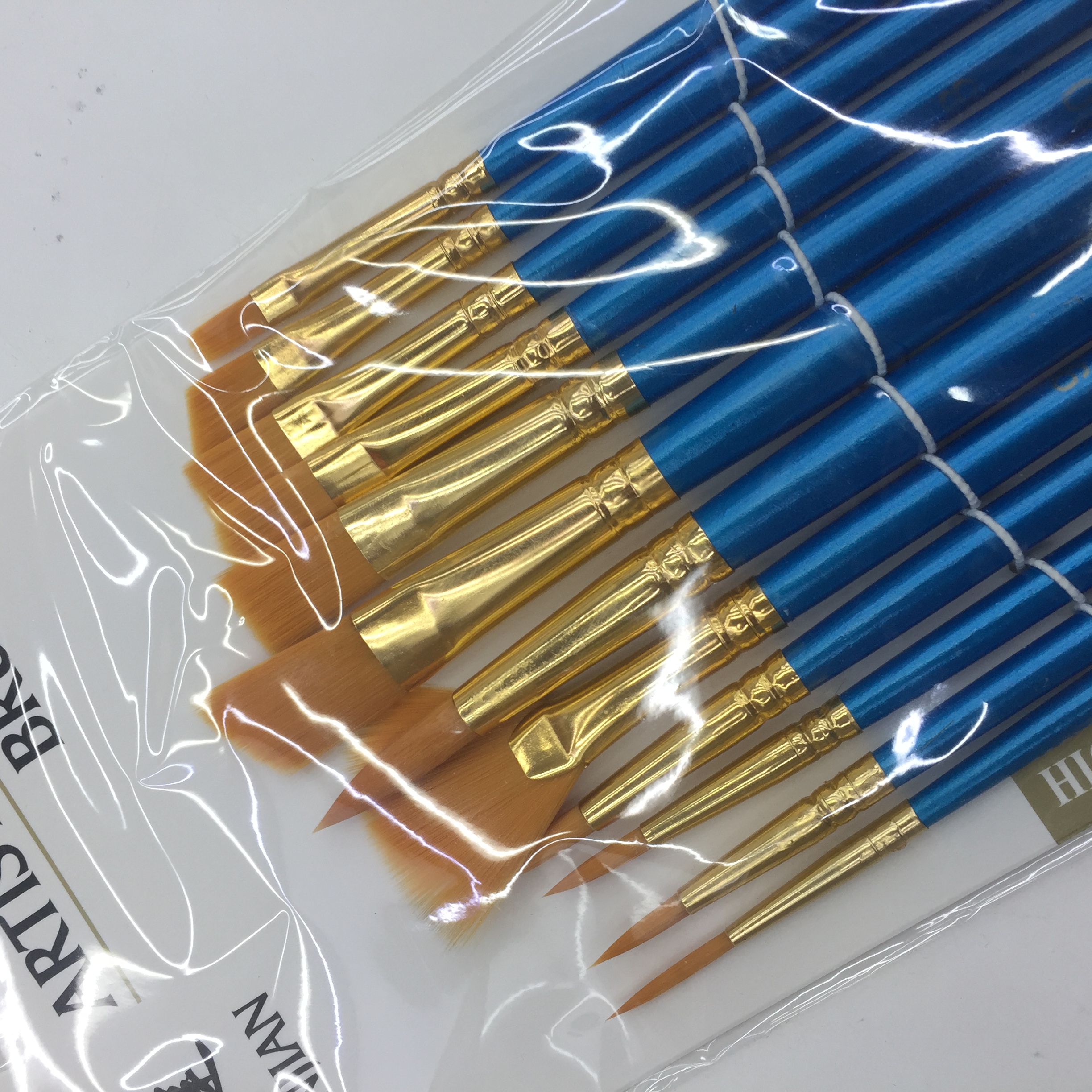 12-piece pearlescent blue rod nylon bristle multi-functional watercolor chalk watercolor pen acrylic pen details Picture