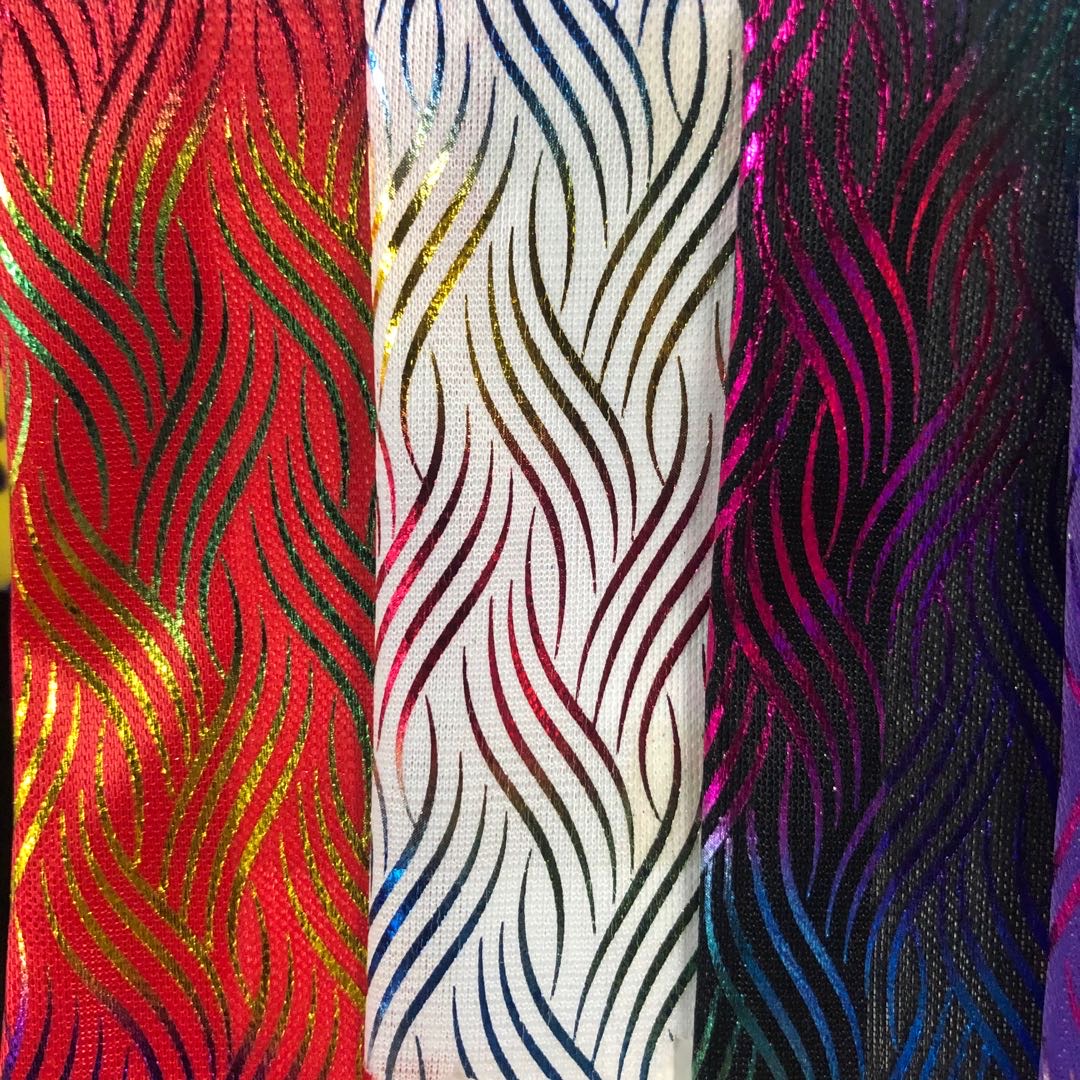 烫金布面料布料七彩条系列头饰品辅料细节图