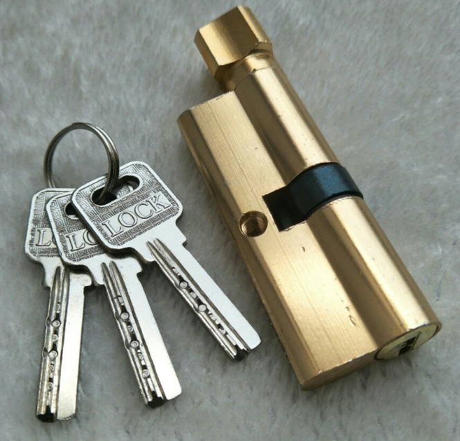 金色铝合金小70锁芯室内木门锁芯房门五金门锁配件锁具详情图2