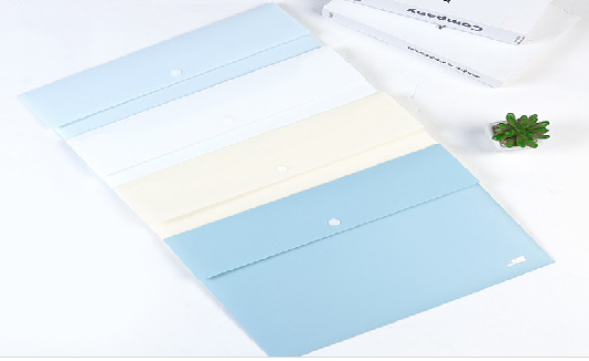 新款A4简约磨砂加厚按扣文件收纳袋