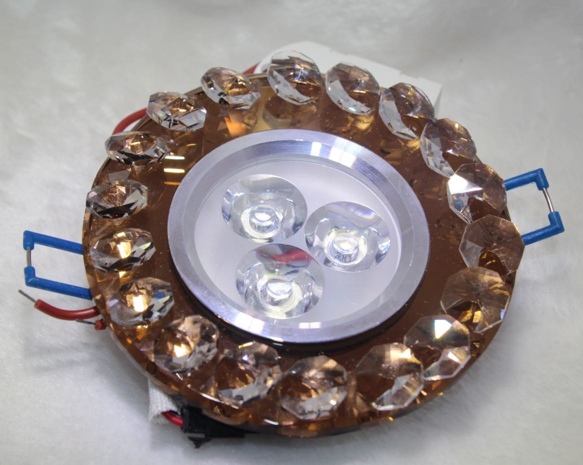 Crystal downlights, spotlights, recessed living room ceiling hole lights, ultra-thin led ceiling lights, household bucket lights, hole lights details Picture
