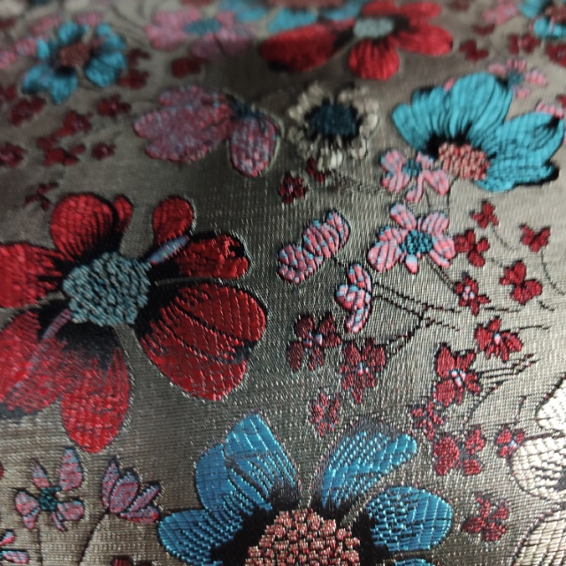 Multi-Color Options of Floral Low Brocade Fabric