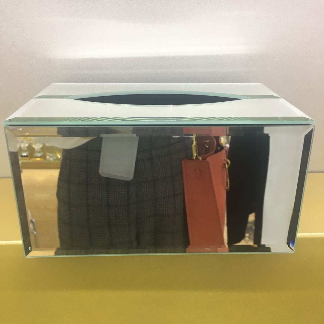SY006镜面纸巾盒  轻奢风美式纸巾盒摆件茶几餐巾纸盒家用客厅玻璃抽纸盒餐桌纸抽盒细节图