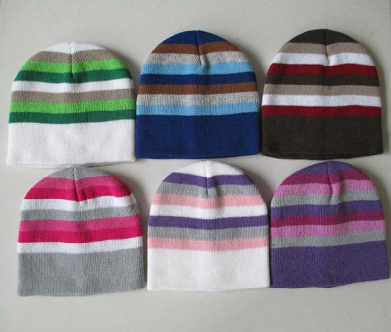 9-needle children's ice caps, striped warm caps for boys and girls Specification image