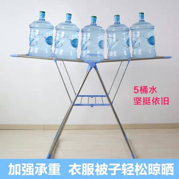 厂家直销晾衣架落地简易晾衣杆家用晾衣架阳台晾衣架折叠晾衣架家用晒被神器图