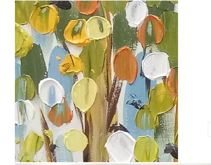 纯手工美式现代装饰油画生命树装饰油画客厅沙发背景画产品图