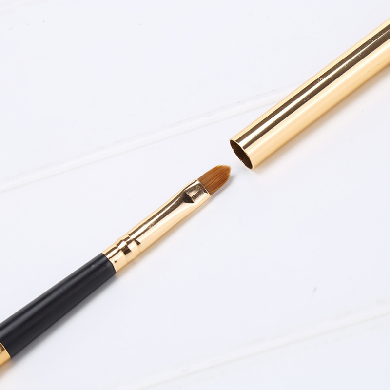 A single portable pointed-tipped makeup brush and lip brush for beauty and makeup details Picture