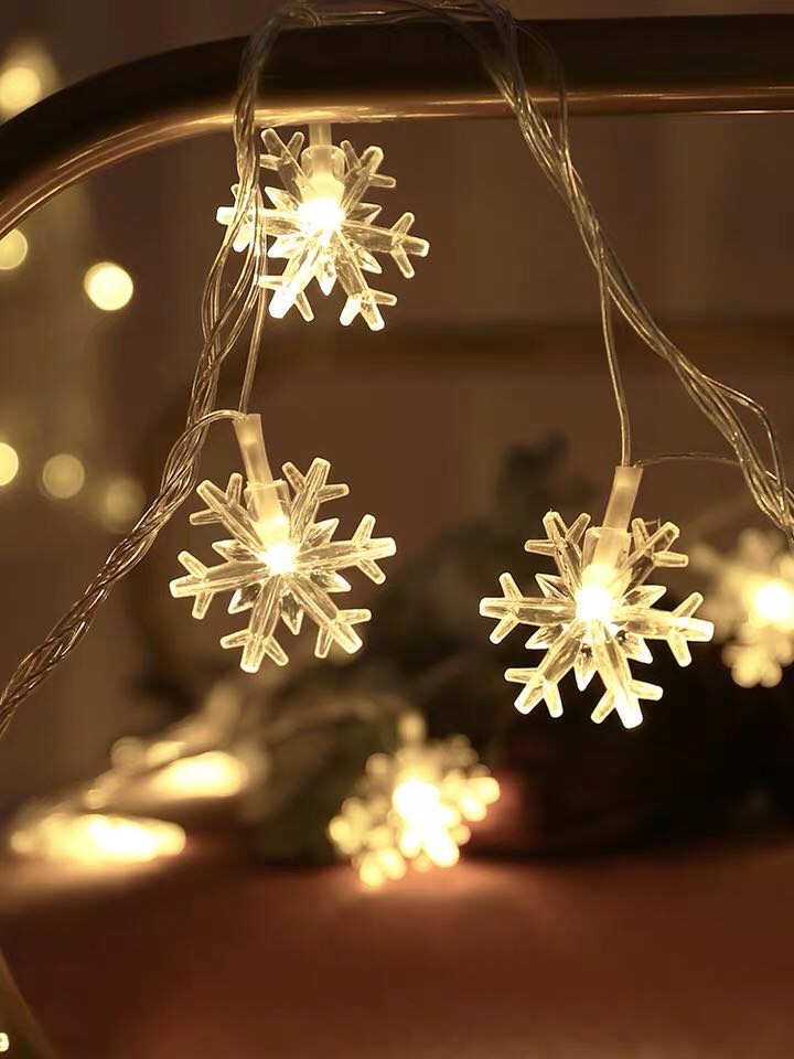 LED small colored lights, flashing lights, string lights, snowflakes, seven-color changing lights, household neon lights, outdoor waterproof, festival decorative lights Specification image