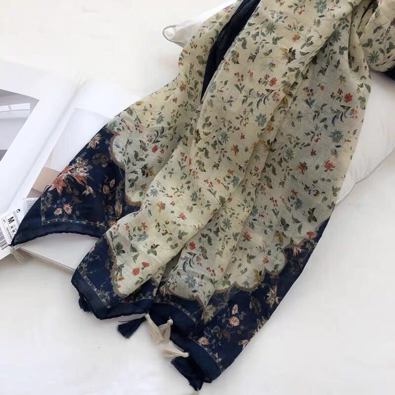Ladies Fashion Trend With New Literary Gauze Scarf Scarf details Picture