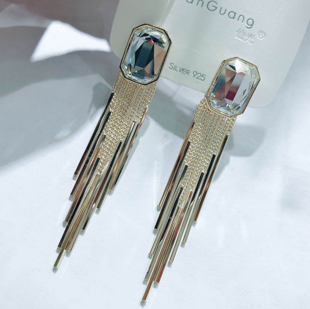 Earrings women long temperament web celebrity S925 silver needle fashion trendsetters tassel ear nails women ladies atmospheric earrings earrings drop thumbnail