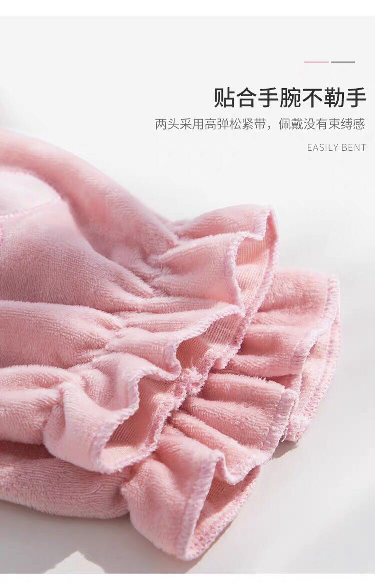 防污防脏学生秋冬季绒护袖头韩版长款工作套袖细节图