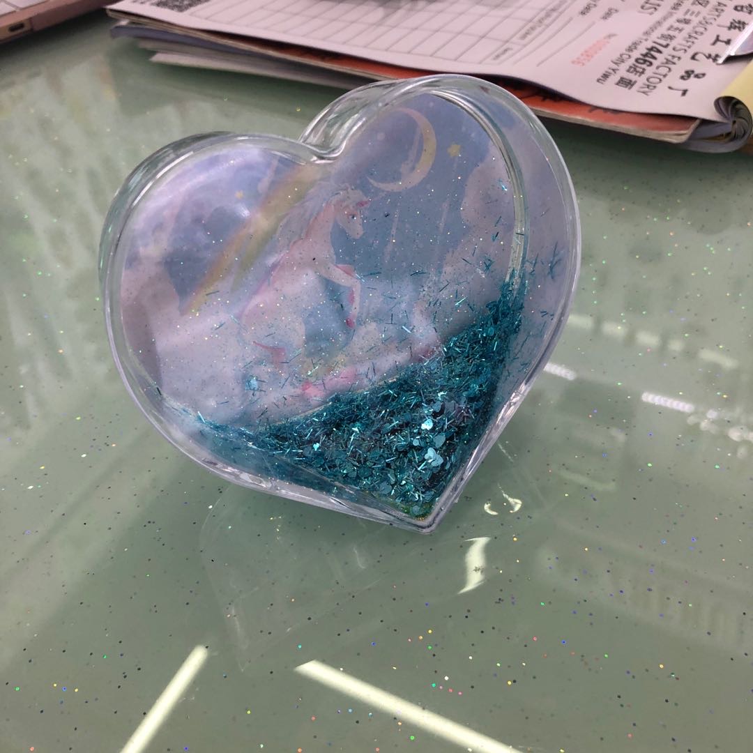 心形美式相框摆台流沙亮片亚克力创意小迷你立体注水液体哲辉工艺04