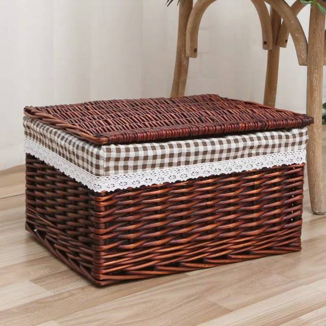 藤编脏衣篓脏衣服玩具收纳筐柳编洗衣筐脏衣桶田园布艺