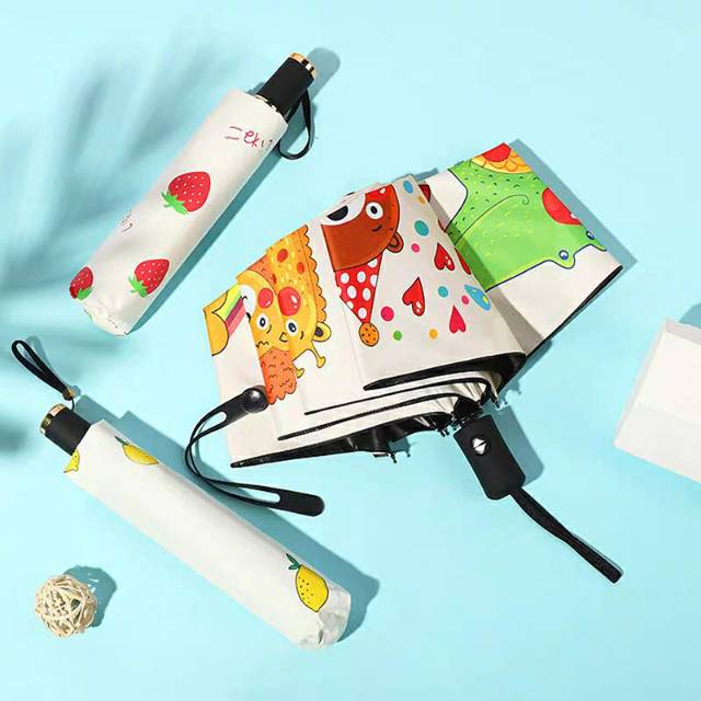 雨伞太阳伞自动女晴雨两用黑胶防晒防紫外线伞森系复古简约卡通伞