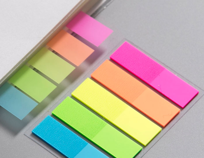 8包荧光膜便利贴标签贴便签贴纸指示分类索引贴标签贴纸小条书贴细节图