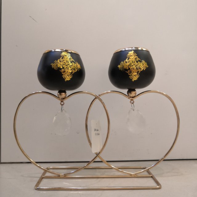 Premium gilded double-seat candlestick