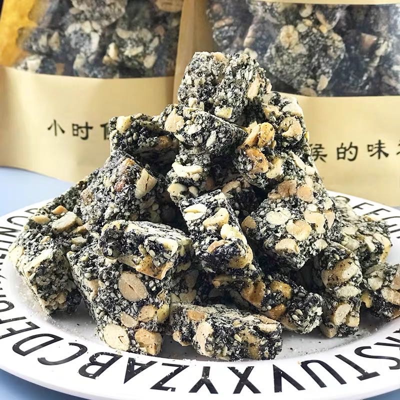 纯手工黑芝麻花生糖传统糕点怀旧糖果小零食休闲老味产品图