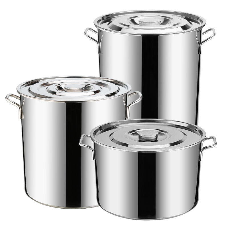 不锈钢汤桶商用卤肉带盖不锈钢430汤桶加厚汤锅大容量水桶储物多