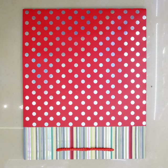 Gold-embossed polka dot solid color striped handbag gift bag