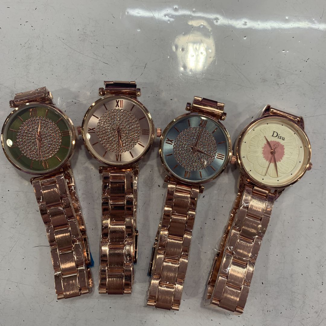 满天星镶钻超薄时尚钢带女士手表