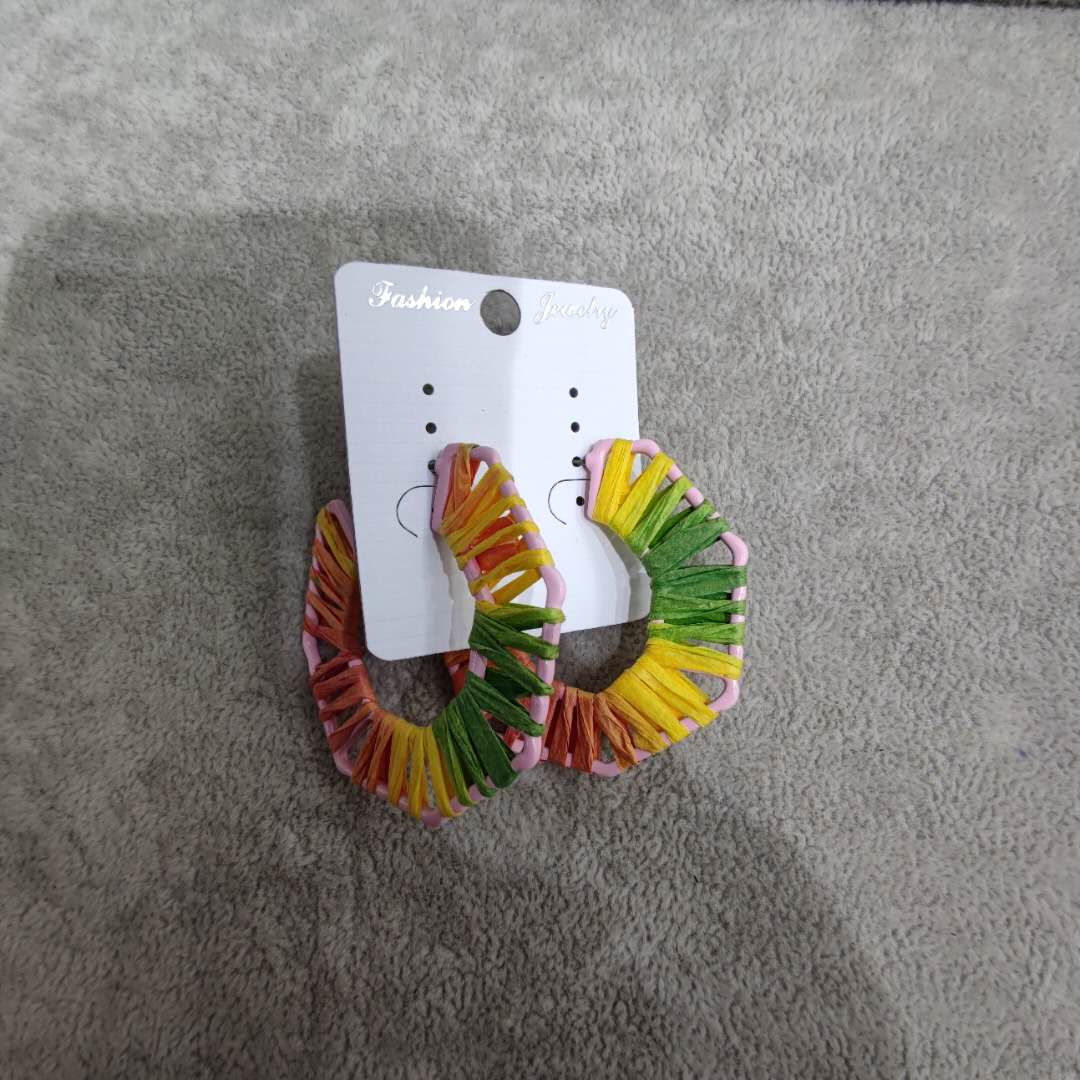Colorful cloth earrings exquisite fashion fashion exaggerated sell earrings thumbnail