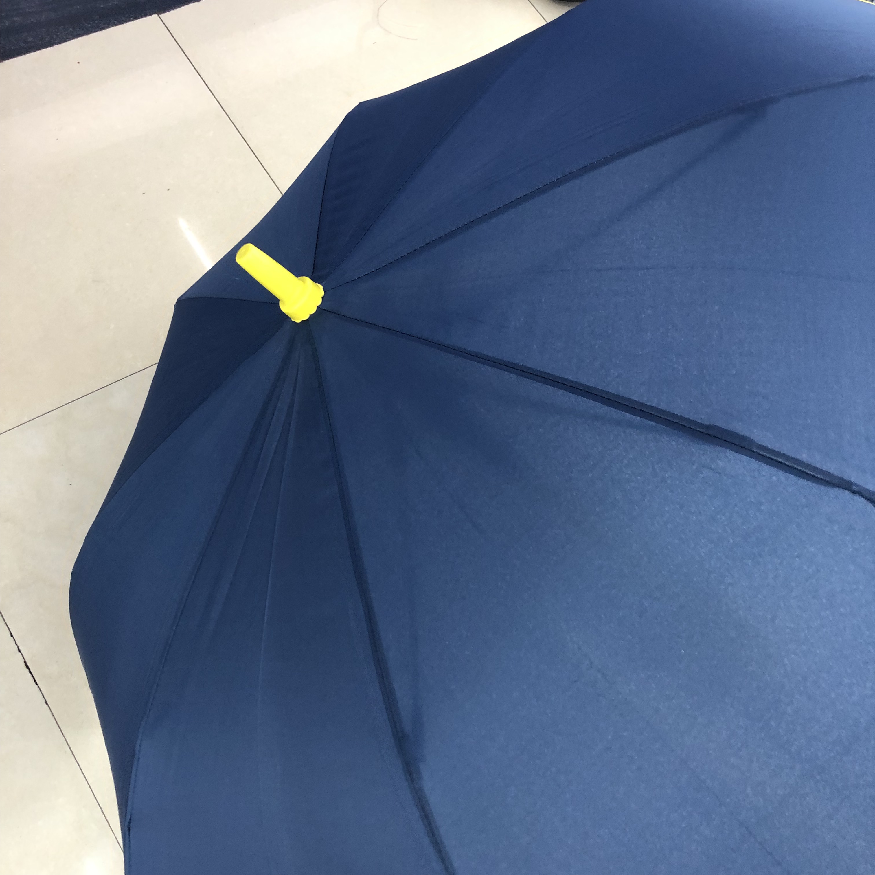 Solid-color long-handled straight-bar manual golf umbrella, golden-edge straight-bar umbrella, custom-made business umbrella, enlarged wind-resistant umbrella Specification image