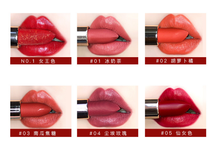 Lipstick Starlight Diamond Glittering Queen Velvet Matte Reddish-Brown Affordable student lipstick for women Specification image