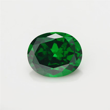 5A仿天然祖母绿宝石绿钻戒蛋形椭圆形氧化锆石