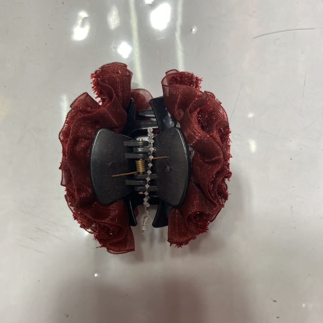 热销新款网纱亮丝布艺双层女士小号爪花产品图